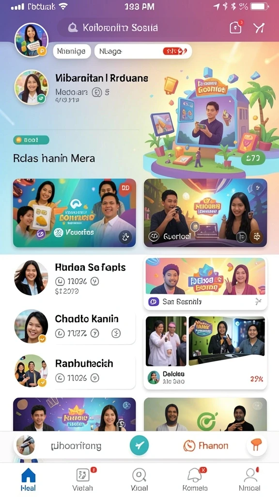 Karakter dengan desain unik yang dapat dipilih.