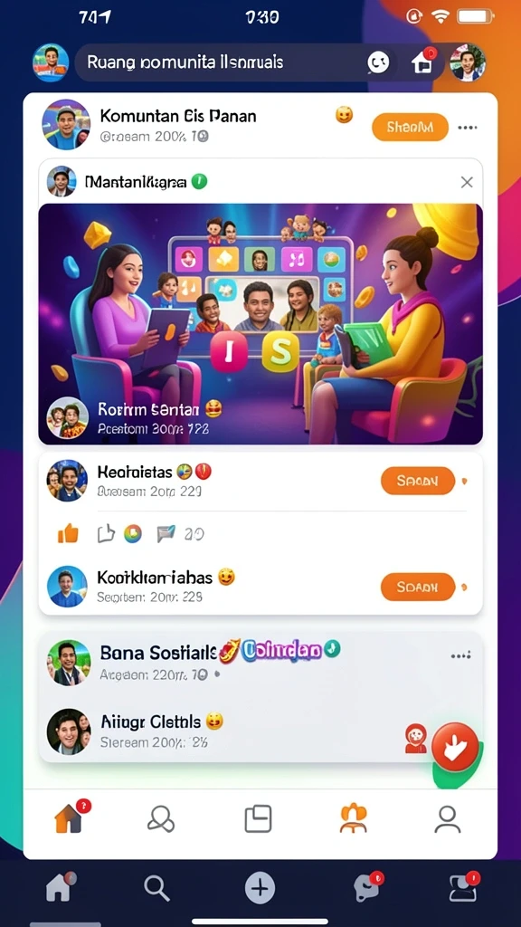Fitur interaksi dengan pemain lain dalam game.