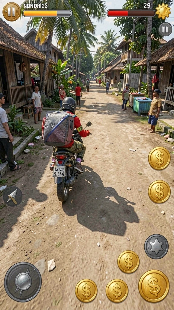 Tampilan karakter yang dinamis dan menarik.