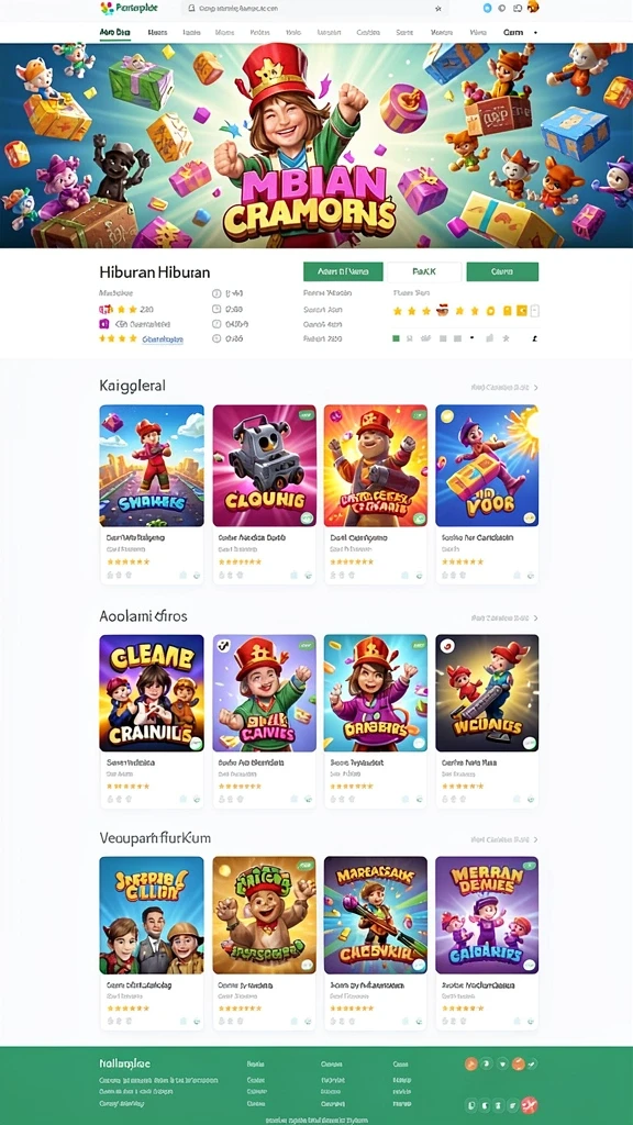 Menu permainan dengan berbagai pilihan lotere.