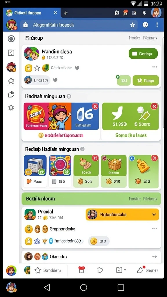 Tangkapan layar: Level menantang dengan not musik berwarna-warni.