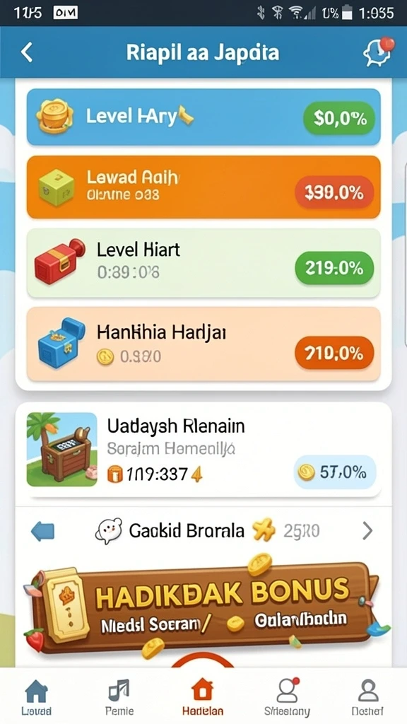 Menu pemilihan karakter yang kaya fitur.